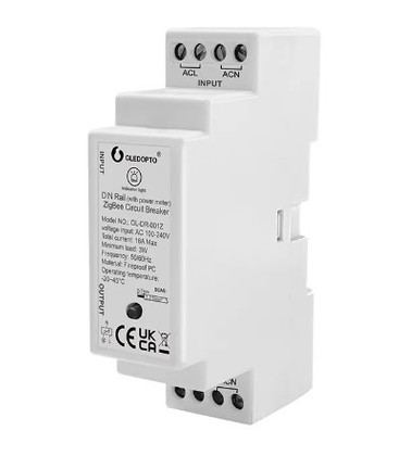 Gledopto ZigBee relæ - DIN-skinne, Zigbee 3.0, 16A