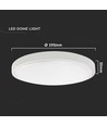 24W LED loftslampe - Ø29,5cm, Højde: 5,5cm, hvid kant