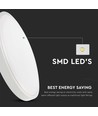 24W LED loftslampe - Ø29,5cm, Højde: 5,5cm, hvid kant
