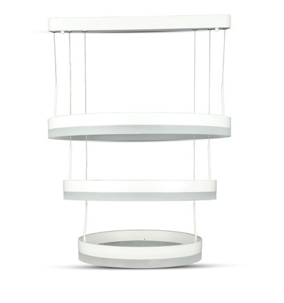 92W Dæmpbar lysekrone med 3 ringe - Ø60cm, Varm hvid, Blødt lys