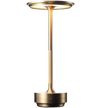 Opladelig LED bordlampe med justerbar kulør - Guld, touch dæmpbar, IP20