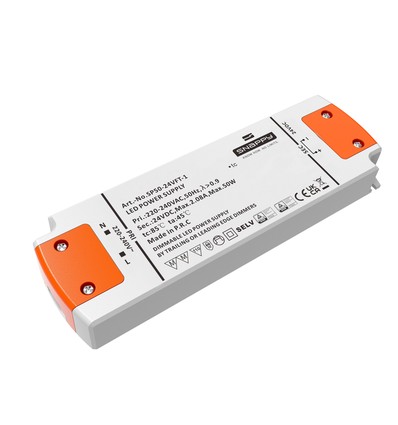 Snappy 50W / 24V DC dæmpbar strømforsyning - 2.08A, IP20 indendørs