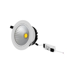 LED downlights 5W COB indbygningsspot - Hul: Ø7 cm, Mål: Ø8,5 cm, RA80, hvid kant, 230V
