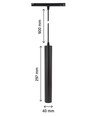 12W RA90 SHIFT pendel - Sort, 30 cm