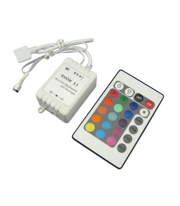 RGB kontroller med fjernbetjening - 12V (72W), 24V (144W), infrarød