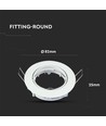 MR16 eller GU10 Downlight kit - Uden lyskilde, hvid, Hul: Ø7,4 cm, mål: Ø8,2 cm