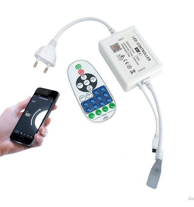 230V WiFi Smart Home dæmper - Inkl. endeprop, til 230V Neon COB, memory funktion, max 50 m