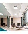 24W LED loftslampe - 29,5 x 29,5cm, Sort kant