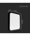 18W LED loftslampe - 25 x 25cm, sort kant
