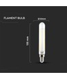 E14 4W LED pære - T20, Kultråd