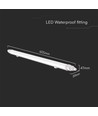 60cm 18W vandtæt komplet LED armatur - IP65