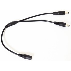 Enkeltfarvet tilbehør DC kabel splitter - Til LED strips, 5V-48V, sort