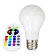 E27 6W LED pære - Med RF fjernbetjening, RGB
