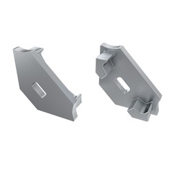 Alu / PVC profiler Endestykker til alu hjørneprofil Type C - 2 stk, grå