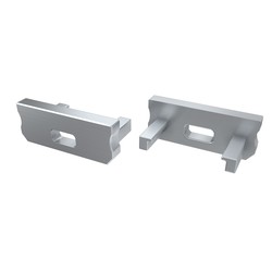 Alu / PVC profiler Endestykker til aluprofil Type D - 2 stk, grå