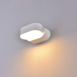 Væglamper V-Tac 6W LED hvid væglampe - Oval, roterbar 350 grader, IP65 udendørs, 230V, inkl. lyskilde