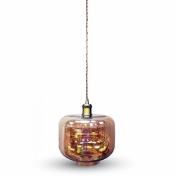 LED pendel Restsalg: V-Tac pendellampe - Brunt glas, rund, E27
