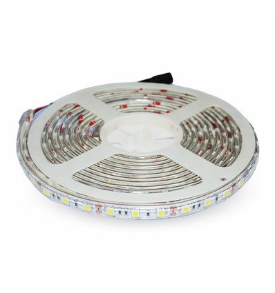 5m 4,2W/m stænktæt LED strip - 12V DC, IP65, 60 LED pr. meter