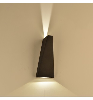 6W LED væglampe - IP65 udendørs, Sort, inkl. lyskilde