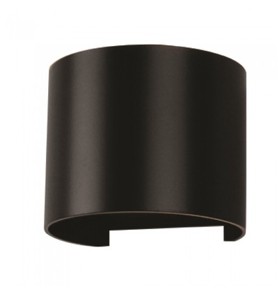 5W LED væglampe - IP65 udendørs, rund, sort, justerbar spredning, inkl. lyskilde