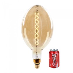 E27 Globe LED pærer V-Tac 8W LED kæmpe globepære - Kultråd, Ø18 cm, dæmpbar, ekstra varm hvid, 2000K, E27