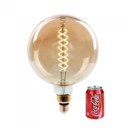 E27 Globe LED pærer V-Tac 8W LED kæmpe globepære - Kultråd, Ø20 cm, dæmpbar, ekstra varm hvid, 2000K, E27