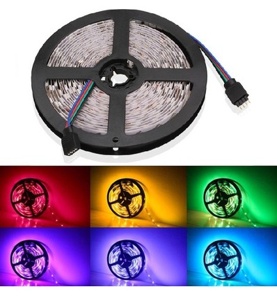 5m 4,8W/m RGB LED strip - 12V DC, IP20, 30 LED pr. meter