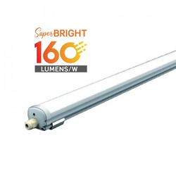 LED armatur V-Tac vandtæt 24W komplet LED armatur - 120 cm, 160 lm/W, gennemfortrådet, IP65, 230V