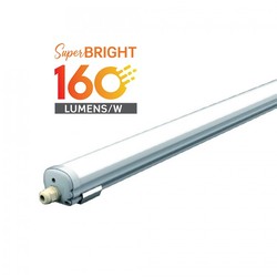 LED armatur V-Tac vandtæt 24W komplet LED armatur - 120 cm, 160 lm/W, IP65, 230V