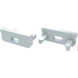 Alu / PVC profiler Endestykker til aluprofil Type D - 2 stk, hvid
