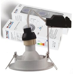 LED downlights V-Tac 3-pak Indbygningsspot med 5W lyskilde - Hvid front, komplet med GU10 holder og LED spot, indendørs