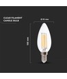 E14 4W LED kertepære - Kultråd