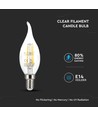 E14 4W LED flammepære - Kultråd, varm hvid