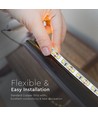 5m 8W/m LED strip - 12V DC, 120 LED pr. meter, 8mm bred