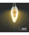 E14 4W LED kertepære - Kultråd, røget glas, ekstra varm