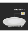 3W Ø8,4cm LED indbygningspanel - Hul: Ø7,3 cm, Mål: Ø8,4 cm