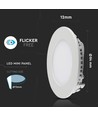 3W Ø8,4cm LED indbygningspanel - Hul: Ø7,3 cm, Mål: Ø8,4 cm