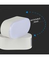 6W LED hvid væglampe - IP65 udendørs, Oval, roterbar 350 grader, inkl. lyskilde