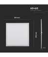 Outlet: 60x60 LED panel, 32W - Højde:13mm, 120lm/W, hvid kant