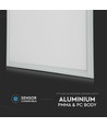 Outlet: 60x60 LED panel, 32W - Højde:13mm, 120lm/W, hvid kant