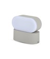 6W LED væglampe - IP65 udendørs, Oval, grå, roterbar 350 grader, inkl. lyskilde