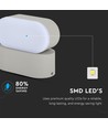 6W LED væglampe - IP65 udendørs, Oval, grå, roterbar 350 grader, inkl. lyskilde