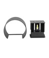 5W LED væglampe - IP65 udendørs, rund, sort, justerbar spredning, inkl. lyskilde