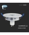 MR16 eller GU10 Downlight kit, Uden lyskilde, Mat hvid, Hul: Ø7,5 cm, Mål: Ø9,1 cm